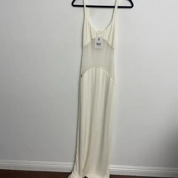 NWT Helsa Sheer Knit Curve Maxi Dress Vanilla  $498 msrp size M - Picture 5 of 11
